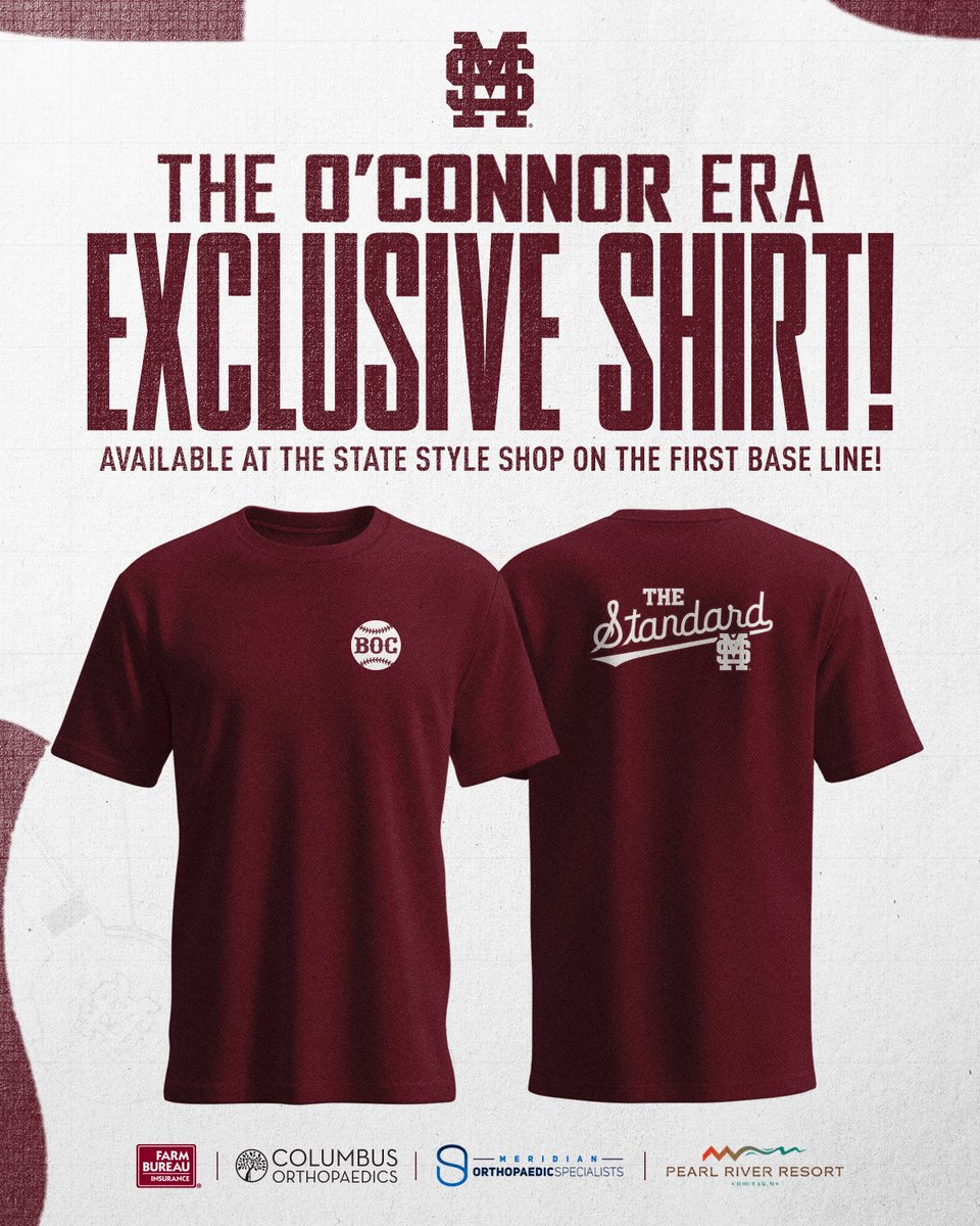HailState's tweet photo. Rep the new era. 

The O’Connor Era exclusive shirt is HERE! 👕
Available tonight at the State Style Shop!

#HailState🐶 x @HailStateBB https://t.co/aCbHdhExoa