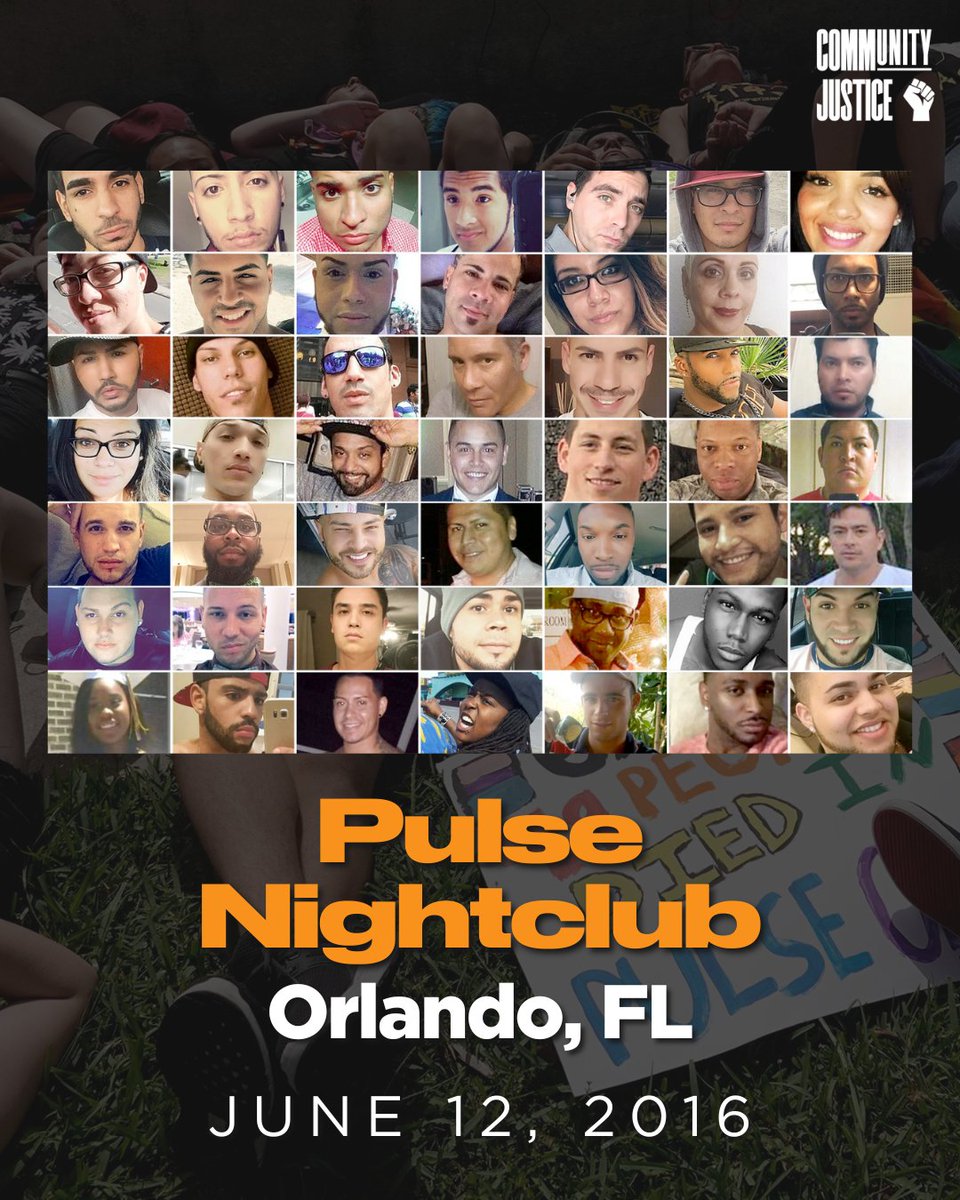 Community Justice Action Fund (@cjactionfund) on Twitter photo 9 years ago, a night meant for celebration turned into tragedy at Pulse Nightclub in Orlando. 49 LGBTQ+ lives — many of them young, Latinx, and full of hope — were stolen by hate. 
Today, we remember them and hold space for those who continue to bear the weight of this tragedy. 9 years ago, a night meant for celebration turned into tragedy at Pulse Nightclub in Orlando. 49 LGBTQ+ lives — many of them young, Latinx, and full of hope — were stolen by hate. 
Today, we remember them and hold space for those who continue to bear the weight of this tragedy.