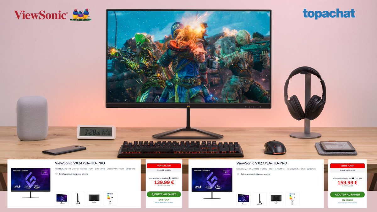 ViewSonic France (@viewsonicfr) on Twitter photo 🚨 OFFRE SPÉCIALE chez <a href="/TopAchat/">TopAchat</a>
🖥️ Les moniteurs VX2479A-HD-PRO & VX2779A-HD-PRO de ViewSonic sont en promo !
💡 Idéal pour le gaming, le multimédia et le télétravail
✅ Design borderless, FHD, 100 Hz
👉 Saisis le deal : urlr.me/sC8An9
#TopAchat #BonPlanTech #ÉcranPC 🚨 OFFRE SPÉCIALE chez <a href="/TopAchat/">TopAchat</a>
🖥️ Les moniteurs VX2479A-HD-PRO & VX2779A-HD-PRO de ViewSonic sont en promo !
💡 Idéal pour le gaming, le multimédia et le télétravail
✅ Design borderless, FHD, 100 Hz
👉 Saisis le deal : urlr.me/sC8An9
#TopAchat #BonPlanTech #ÉcranPC