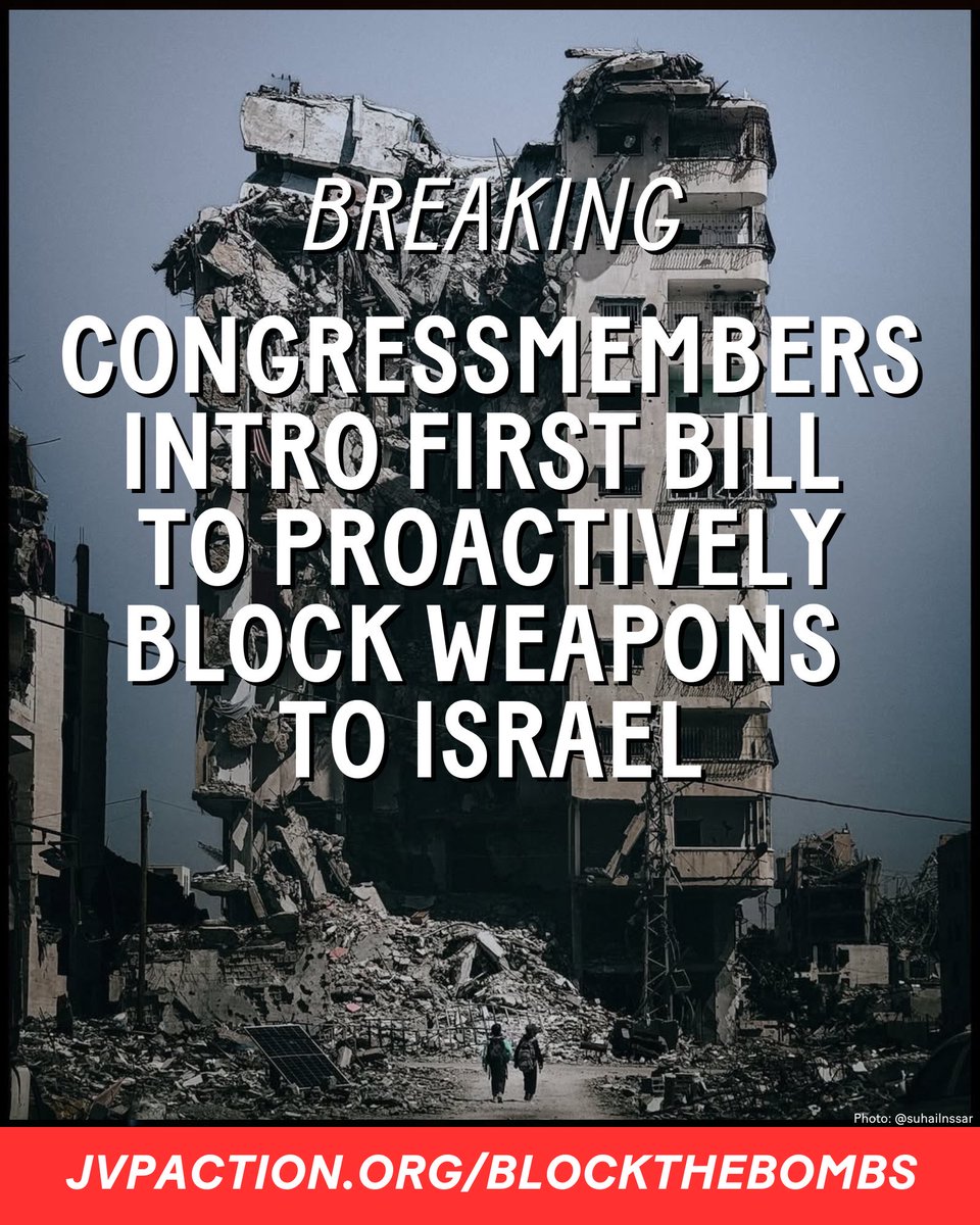 This morning, progressives in Congress introduced the first ever bill that seeks to proactively block US weapons to the Israeli military. 

Tell your Representative to join the Block the Bombs Act now.