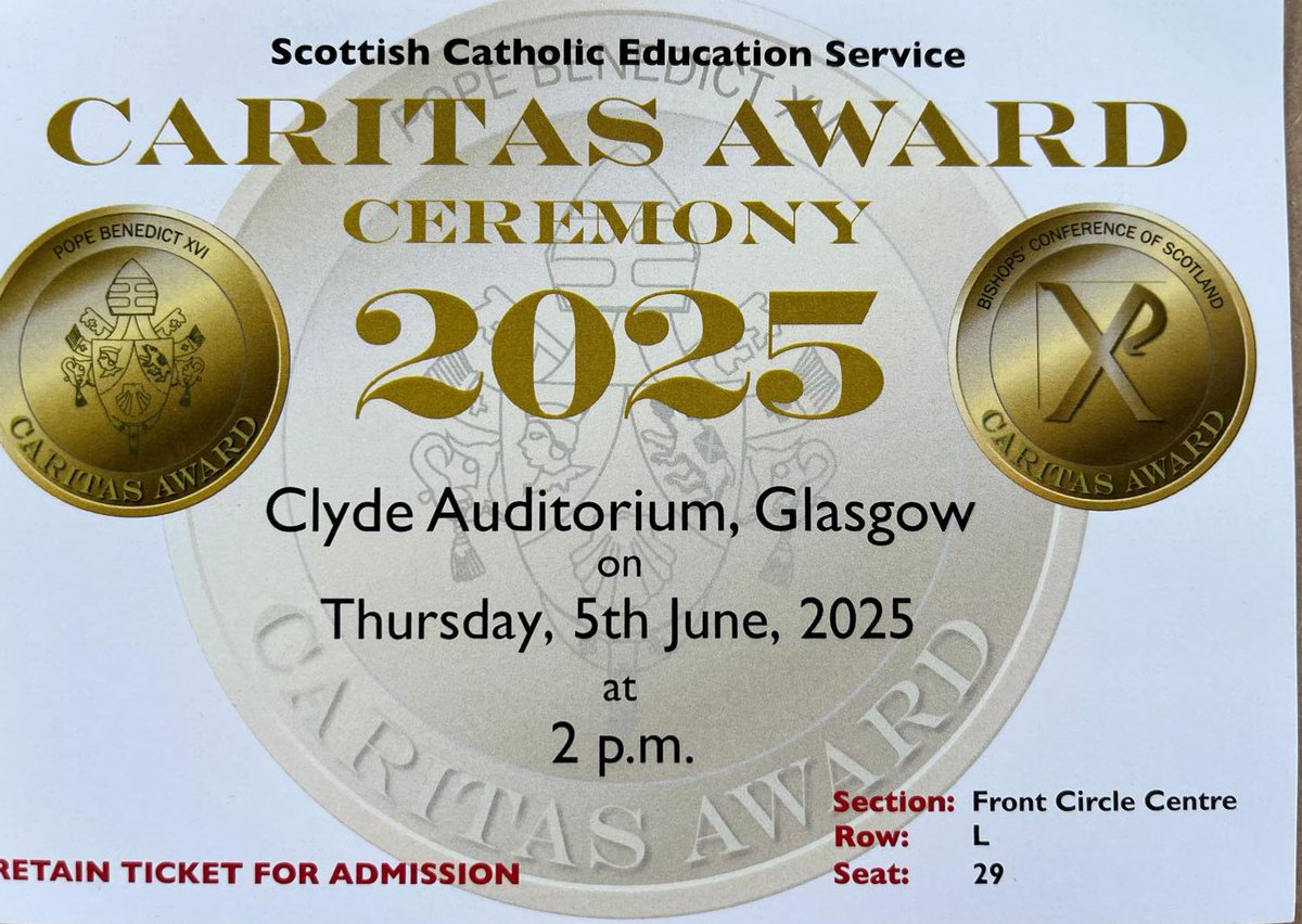 Congratulations to all who received their Pope Benedict XVI Caritas Award at the ceremony in the SEC Armadillo in Glasgow today 🙌💫
#Faith #Ambition #Inclusion #Perseverance