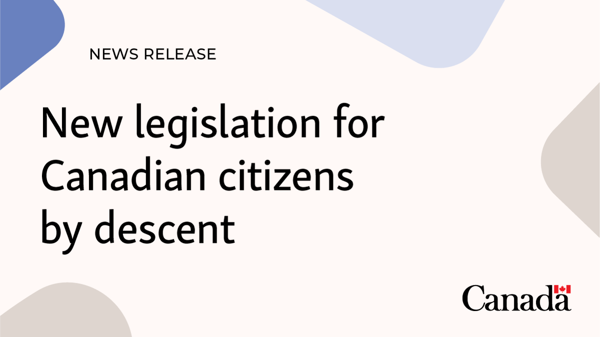 CitImmCanada's tweet photo. Today, Minister Diab introduced legislation that would extend citizenship by descent beyond the first generation in a way that is inclusive and protects the value of Canadian citizenship.

Bill C-3 would
• automatically give Canadian citizenship to any person who would be a citizen today were it not for the first-generation limit or certain outdated provisions of previous citizenship legislation
• establish a new framework for citizenship by descent going forward that would allow for access to citizenship beyond the first generation based on a Canadian parent’s substantial connection to Canada

For more info: https://t.co/I9iLVuJWVX