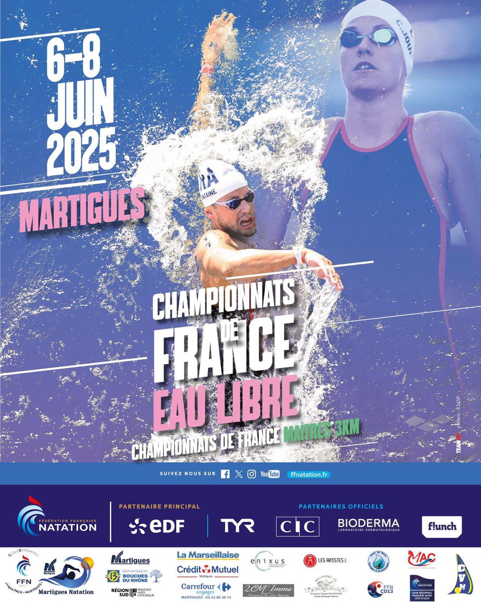 FFN (@ffnatation) on Twitter photo Suivez dès demain matin les championnats de France d’eau libre sur ➡️ ffnatation.tv/sportitemset/6…
• À 8h se tiendra le 10km dames
• À 11h se tiendra le 10km messieurs
🖌️ <a href="/agenceteamup/">Agence Team Up</a>
#eaulibre #martigues #France #championnatsdefrance #2025 Suivez dès demain matin les championnats de France d’eau libre sur ➡️ ffnatation.tv/sportitemset/6…
• À 8h se tiendra le 10km dames
• À 11h se tiendra le 10km messieurs
🖌️ <a href="/agenceteamup/">Agence Team Up</a>
#eaulibre #martigues #France #championnatsdefrance #2025