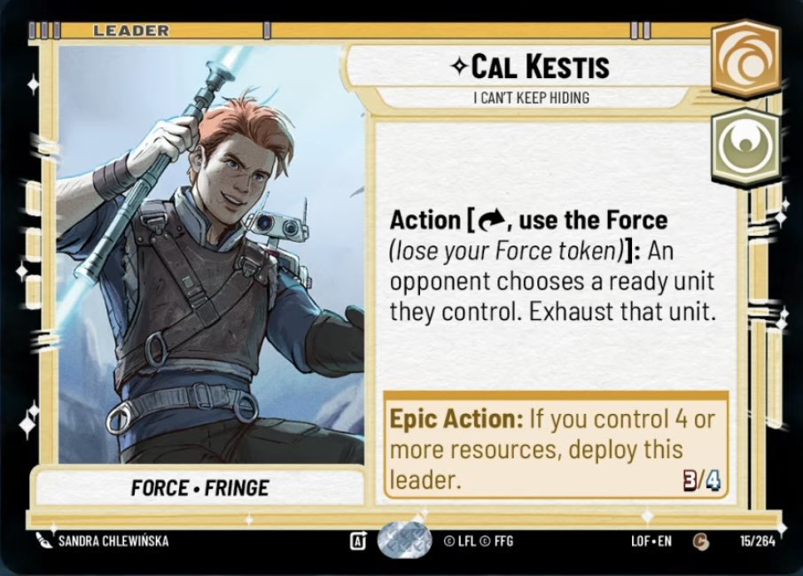 Cal finally enters the chat! Love the art and stoked he’s a leader. Not a huge fan of his design though.