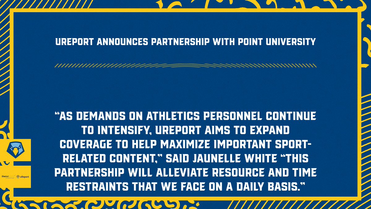 PointSkyhawks's tweet image. Point University is excited to announce our partnership with uReport!