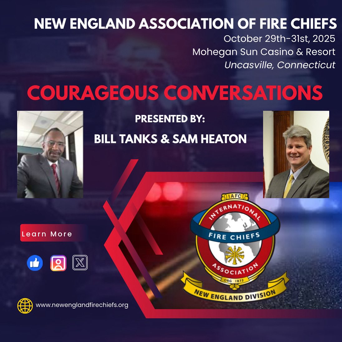 Two firefighters—one from Detroit, one from rural Georgia—had honest conversations that changed everything.

That became Courageous Conversation, a powerful class on trust, leadership &amp; inclusion.

💬 Experience it at NEAFC Expo Oct 29–31!

#NEAFC2025 #FireService #Leadership