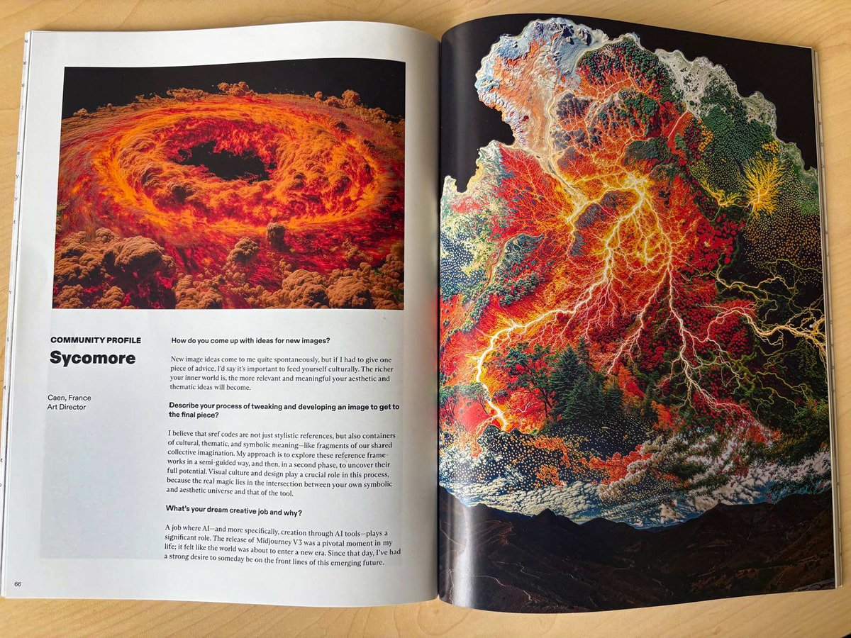 The_Sycomore's tweet image. Truly honored to be featured in a four-page interview in Midjourney Magazine – Issue 26.
Huge thanks to @ciguleva for the recommendation!