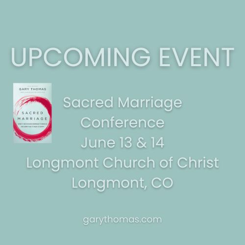 UPCOMING EVENT!
Sacred Marriage Conference at Longmont Church of Christ in Longmont, CO.  Click here for details: buff.ly/JOsUsk6

#garythomas #garythomasbooks #authorgarythomas #sacredmarriage #marriage