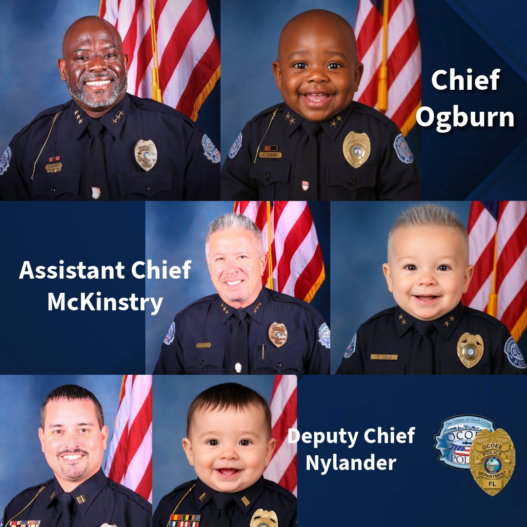Our Command Staff has been committed to service since day one. And we have the baby photos to prove it! 👶👮‍♂️

#FutureChiefs #Ocoee #OcoeePoliceDepartment