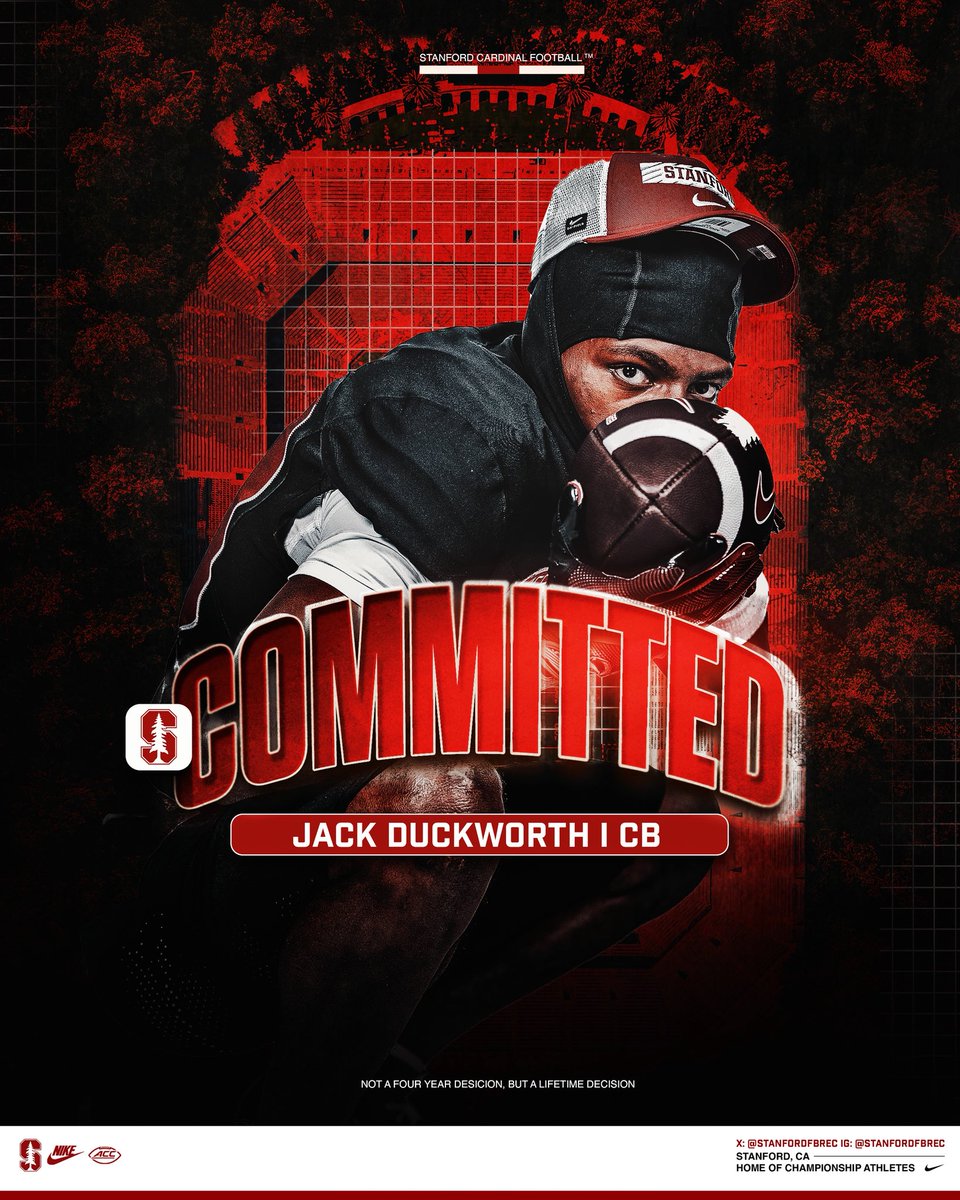 I am truly humbled and honored to announce my Commitment to Stanford University , thank you to My Lord and Savior Jesus Christ for this opportunity and I thank my parents and as well as all coaches who have supported me throughout this journey. #GoCard