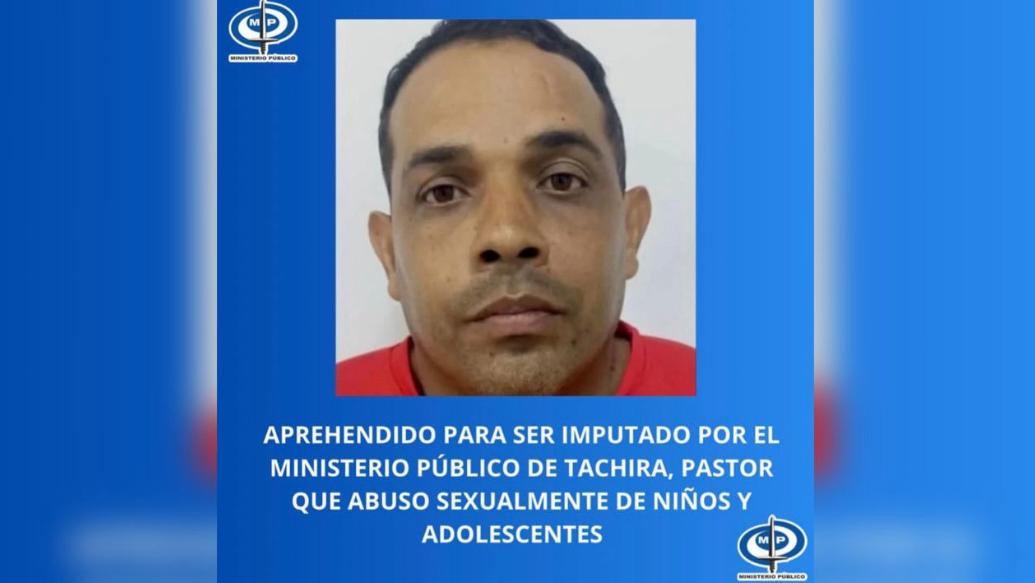 #PulsoRegional #Táchira #MP | Por el delito de abuso sexual, fue aprehendido Jhonas Borrego, quien fungía como pastor evangélico para abusar de los hijos de los que se congregaban en su iglesia, asi lo informó el Fiscal General de la República Tarek William Saab. 

Vía:<a href="/Otanys_/">Otanys</a>