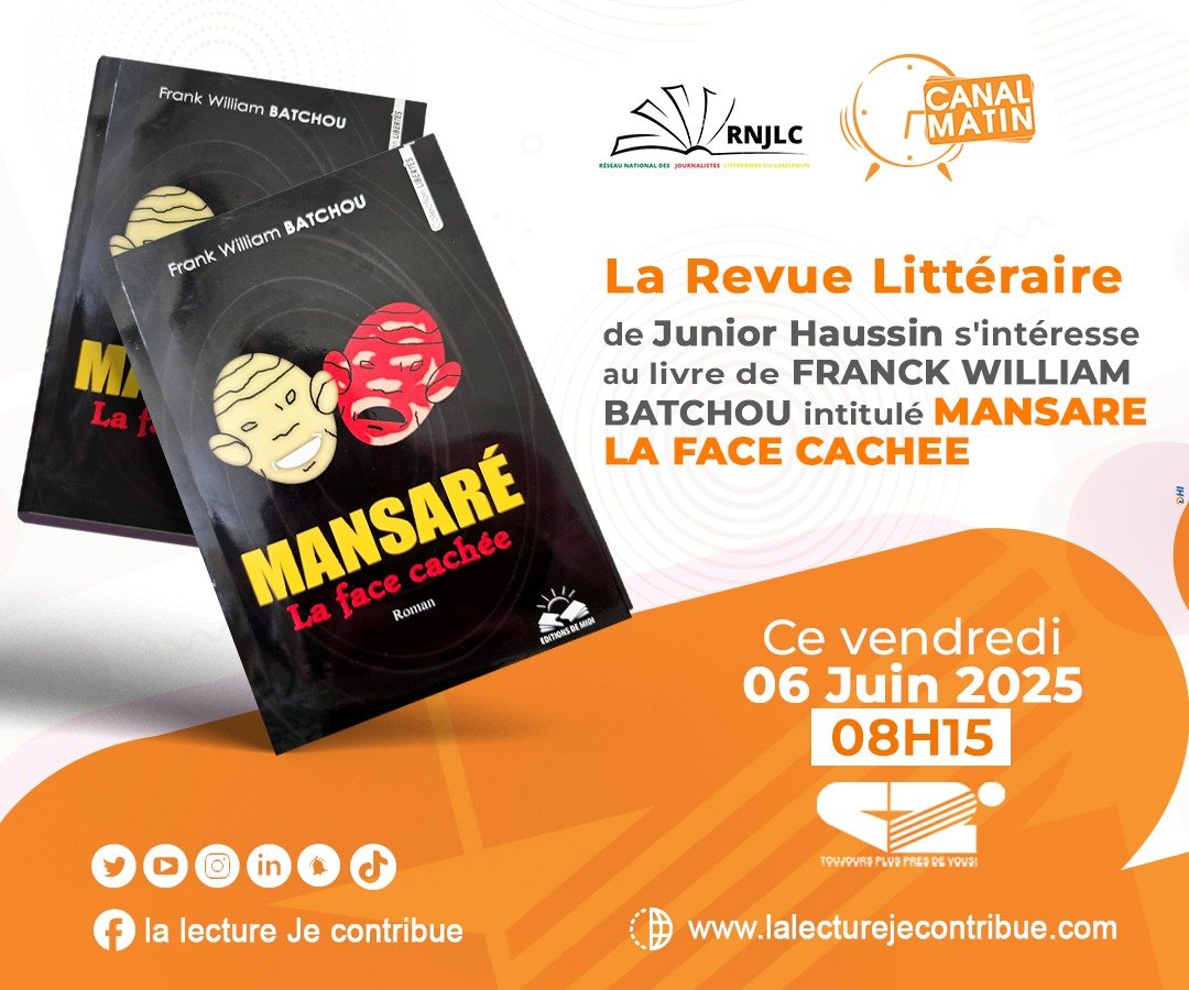 L'ouvrage #Mansare de <a href="/Frankywilly/">Frank William B®</a> sera l'objet de  #LaRevueLittéraire ce vendredi dès 8h15 sur <a href="/canal2inter/">Canal 2 International</a>