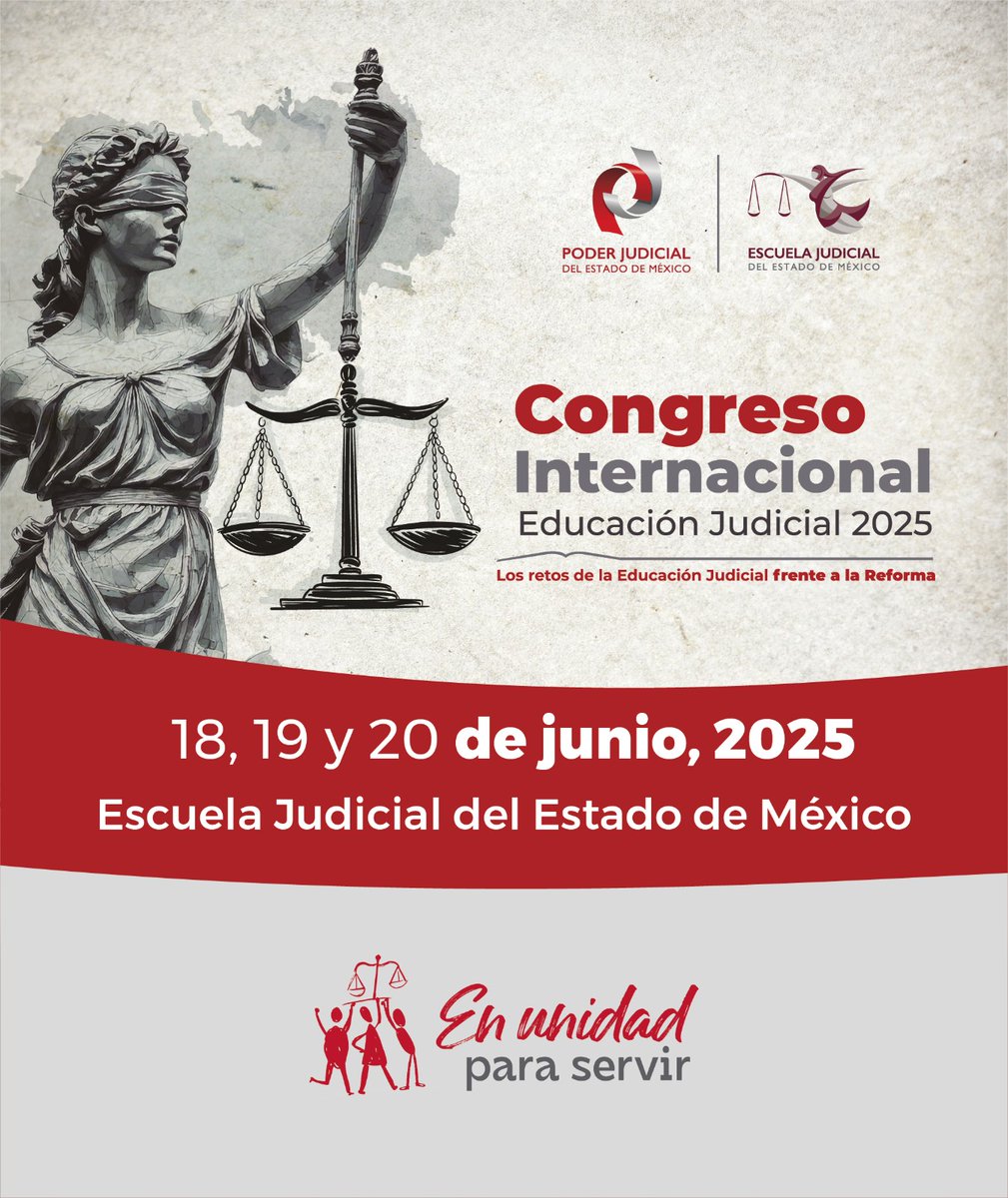 "Los Retos de la Educación Judicial frente a la Reforma"

Se parte del Congreso Internacional Educación Judicial 2025 y regístrate aquí: siejem.pjedomex.gob.mx/siejem/View/mi…

#EscuelaJudicialCapacitarParaServir #EnseñamosLaJusticia #EnUnidadParaServir
#difusióndelaculturajurídica