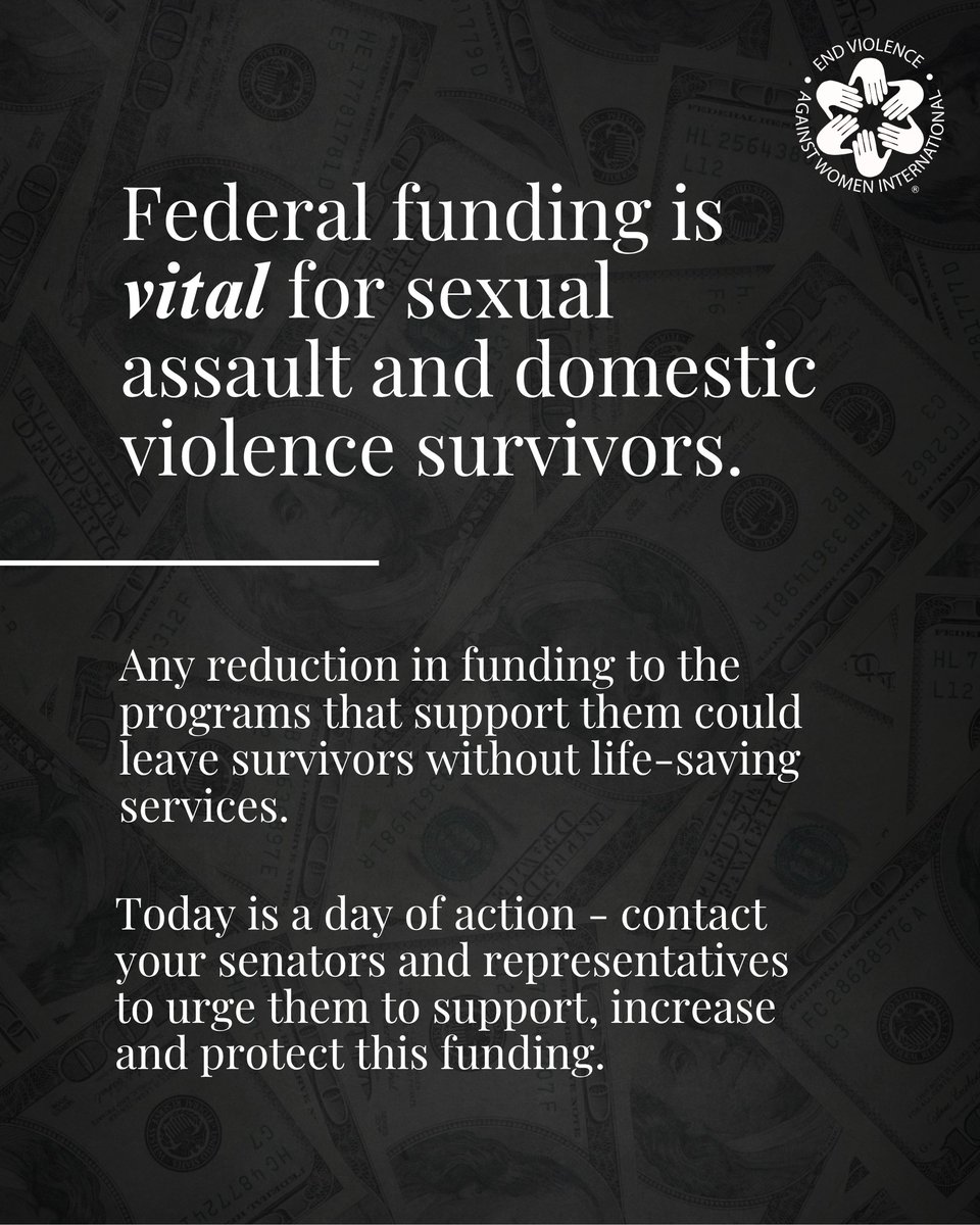 Today is the National Day of Action to elevate the importance of federal funding for sexual assault and domestic violence services.

🔗Day of Action Toolkit created by The National Task Force to End Sexual &amp; Domestic Violence: 
docs.google.com/document/d/1xr…