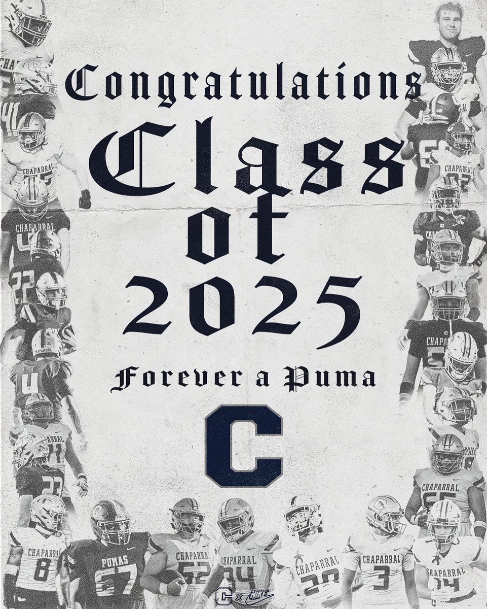 Class of 2025,

Thank you for your hard work, dedication &amp; commitment on &amp; off the field. You will all go on your own journeys &amp; continue to do amazing things. You will always have a home at CHS &amp; will forever be a Puma! 

You all left a legacy at CHS! 

#PumaPRIDE