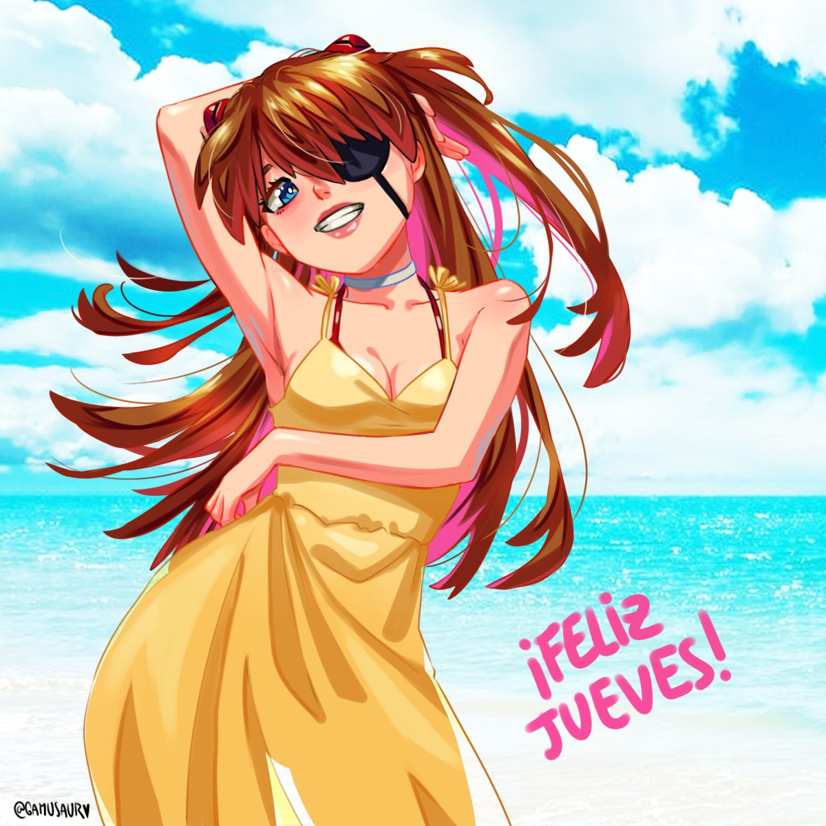 惣流・アスカ・ラングレー(エヴァンゲリオン) 「¡Feliz Jueves!」|Gamu 🐠✨🌸のイラスト