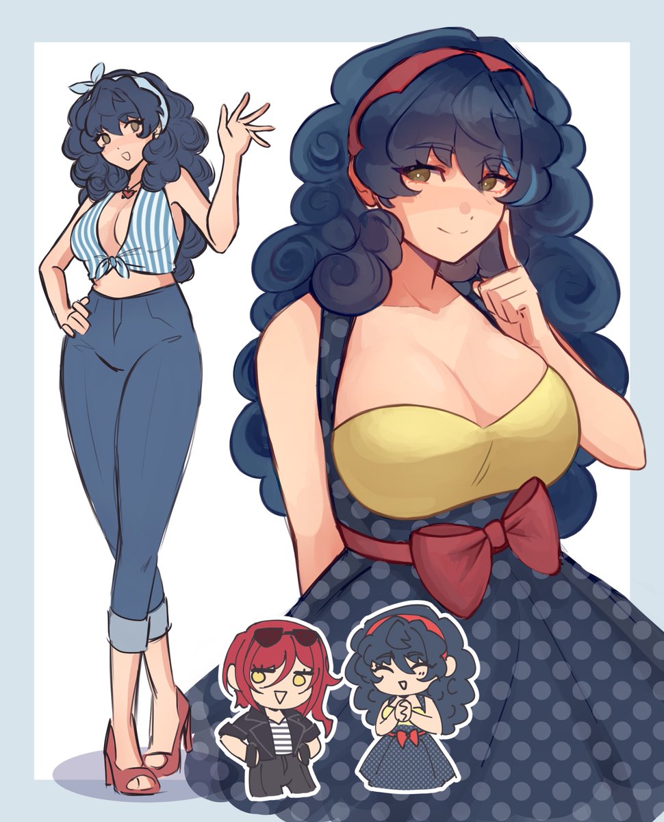 [ 女体化 ]
#femstarsweek2025 Day 5 - Period Fashion

a simple rockabilly doodle for today!!