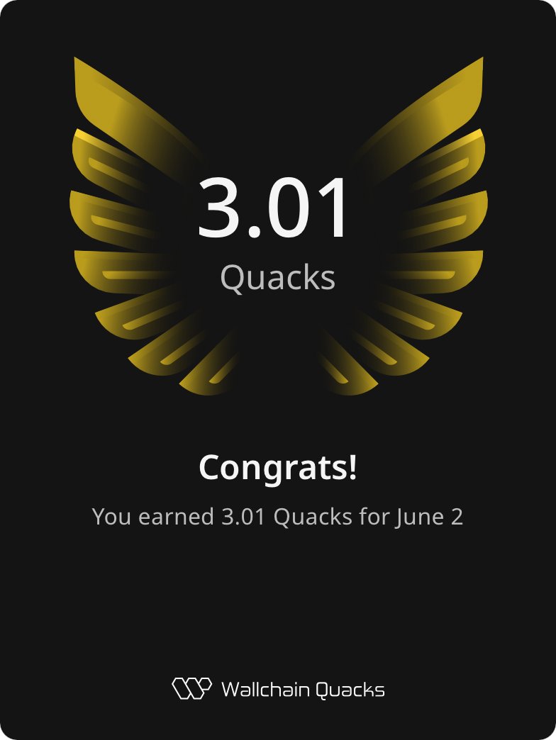 Just earned 3.01 Quacks on <a href="/wallchain_xyz/">Wallchain Quacks</a> in one day 🦆

Turn insights into rewards and climb the leaderboard 🥇

👇 Comment “gQuack” for invite and start earning