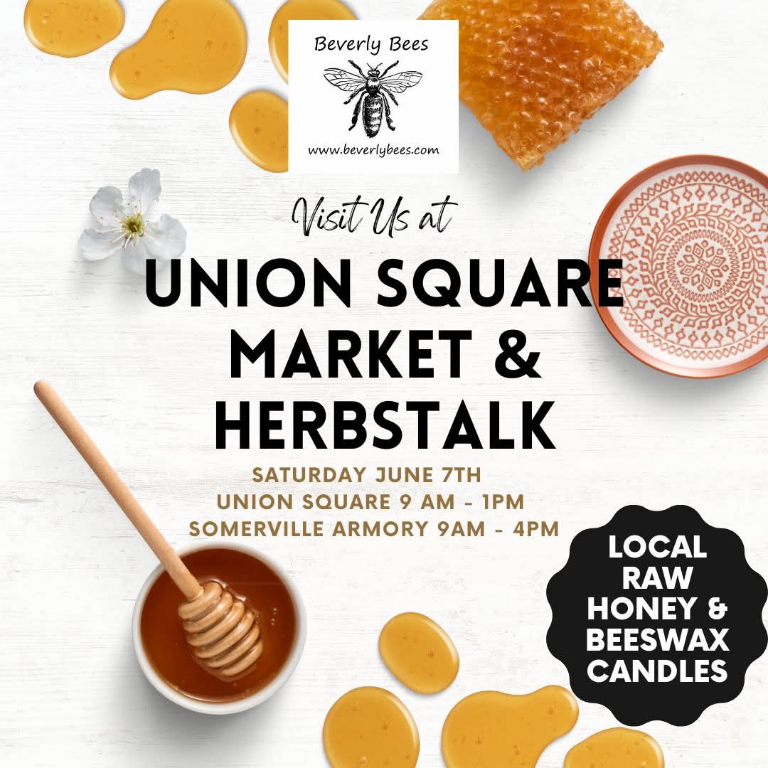 Buzzing into TWO Somerville markets this Saturday! 🐝
🍯 Raw Honey • 🕯️ Beeswax Candles • Gifts &amp; More

🛍️ Union Square | 📍Somerville | ⏰ 9–1
🌿 Herbstalk | 📍Somerville Armory | ⏰ 9–4

Support bees + local makers! 💛
#Somerville #FarmersMarket #BeverlyBees #ShopLocal