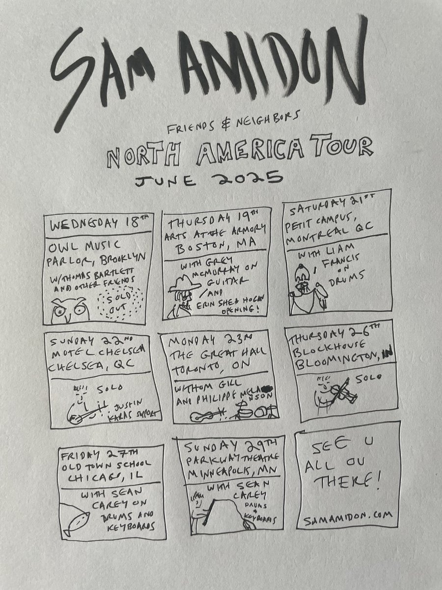 Sam Amidon (@samamidon) on Twitter photo NORTH AMERICA TOUR JUNE 2025 NORTH AMERICA TOUR JUNE 2025