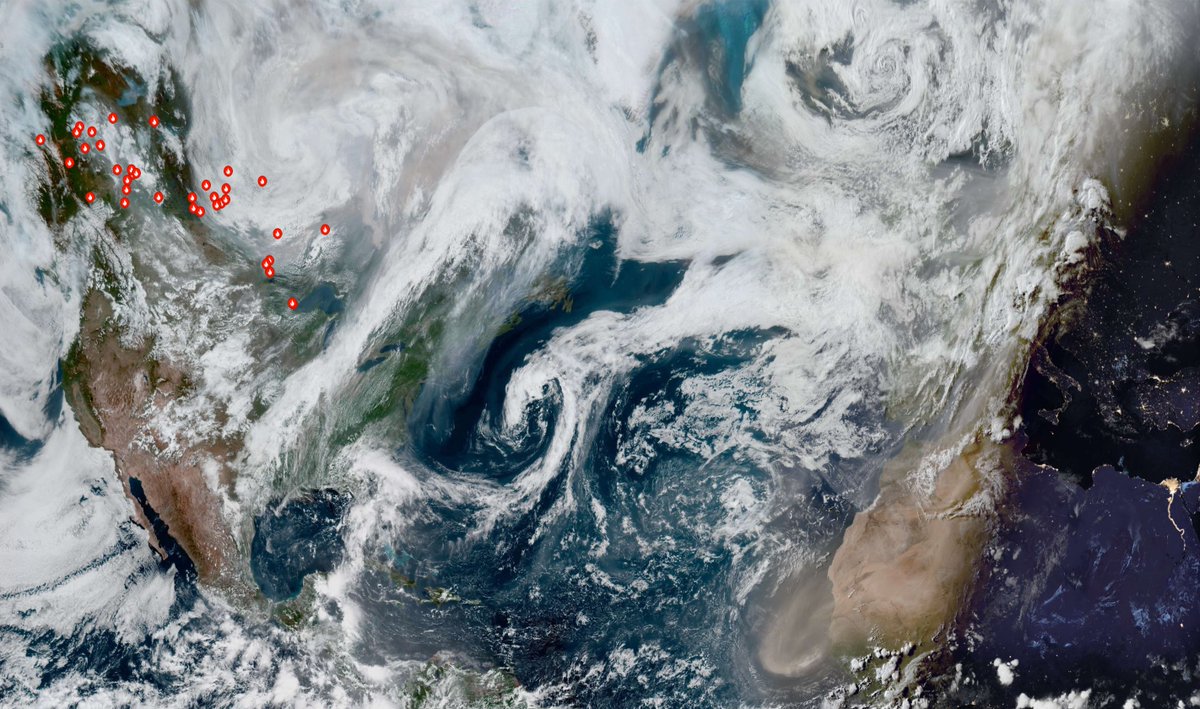 La que tienen liada en todo el Atlántico norte y Europa por los incendios de Canadá: medio hemisferio bajo humo que seguro provoca enfriamiento discreto a gran escala y errores en previsiones meteorológicas. Y el problema es que no hay forma de medirlo realmente, así que a saber.
