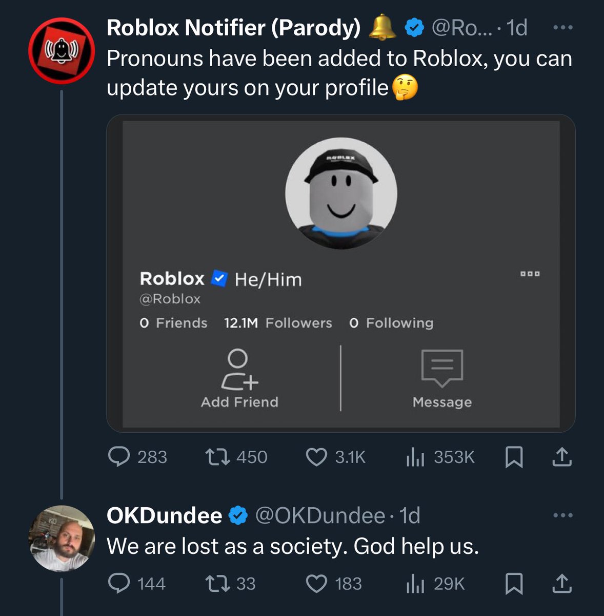 Roblox out of context tweet media
