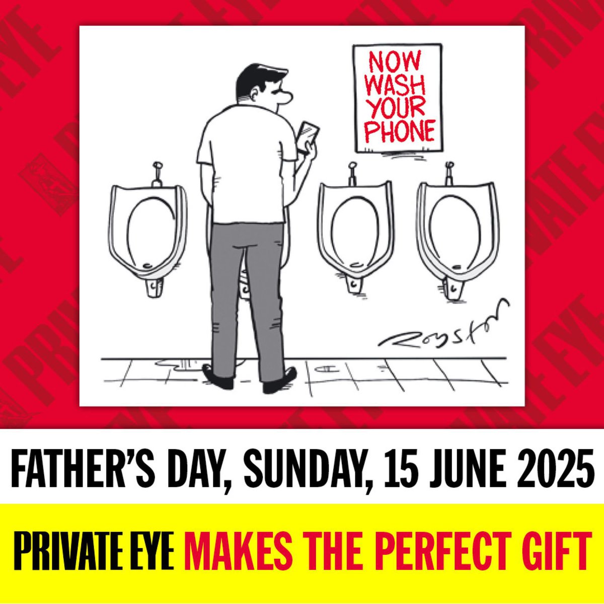 With world-class investigative journalism, jokes and cartoons, treat your dad to a Private Eye subscription this Father’s Day.

➡️ Gift 26 issues for just £45: subsonline.co.uk