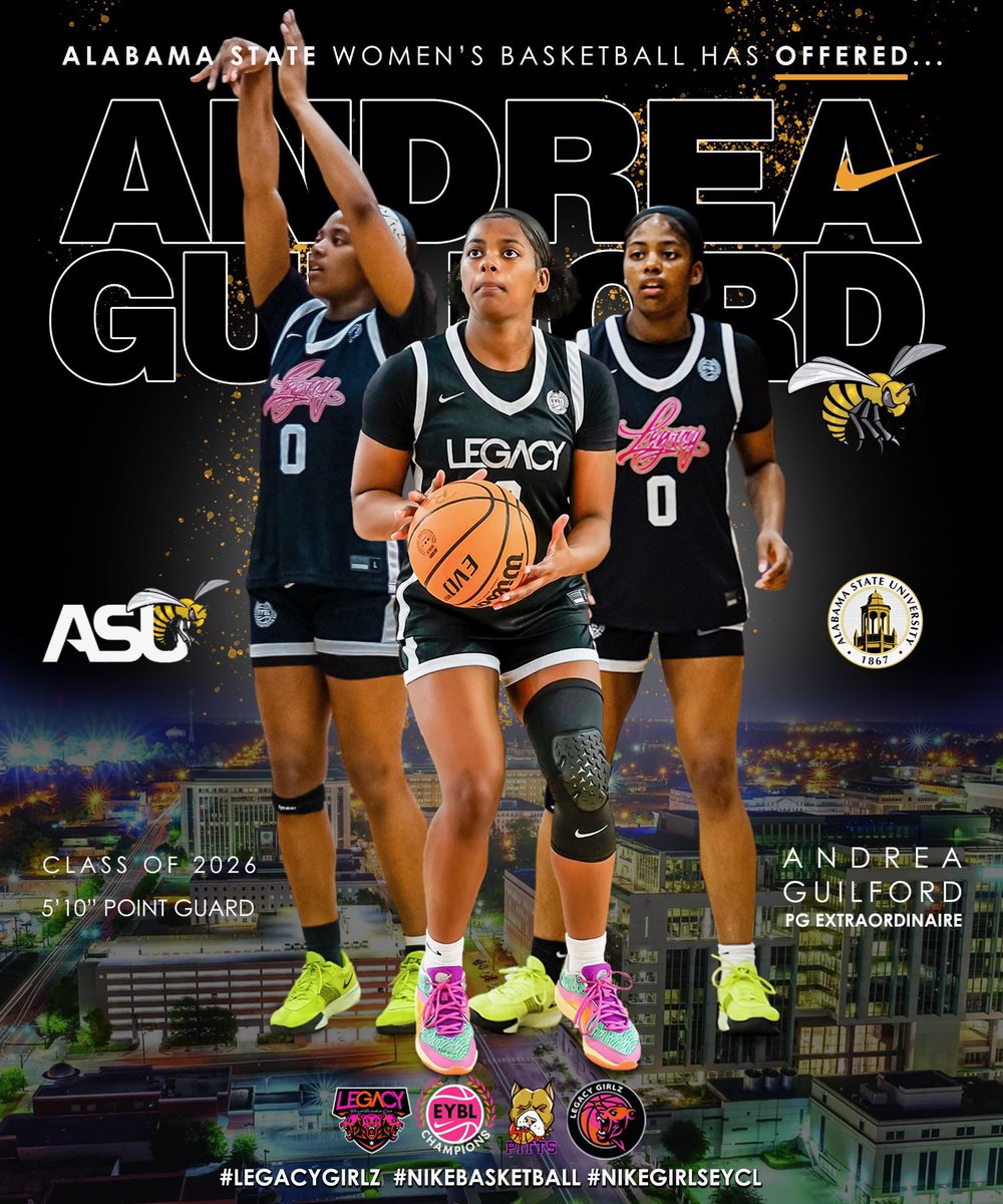 Andrea “Agent Zero” Guilford #0 (@andrea_guilford) on Twitter photo Truly blessed and thankful to receive an offer from <a href="/BamaStateWBB/">Alabama State WBB</a> ! Thank you to Coach Hayes and @coachtheohoward for believing in me! 🐝💛 #HornetNation #SWAC #ASU Truly blessed and thankful to receive an offer from <a href="/BamaStateWBB/">Alabama State WBB</a> ! Thank you to Coach Hayes and @coachtheohoward for believing in me! 🐝💛 #HornetNation #SWAC #ASU