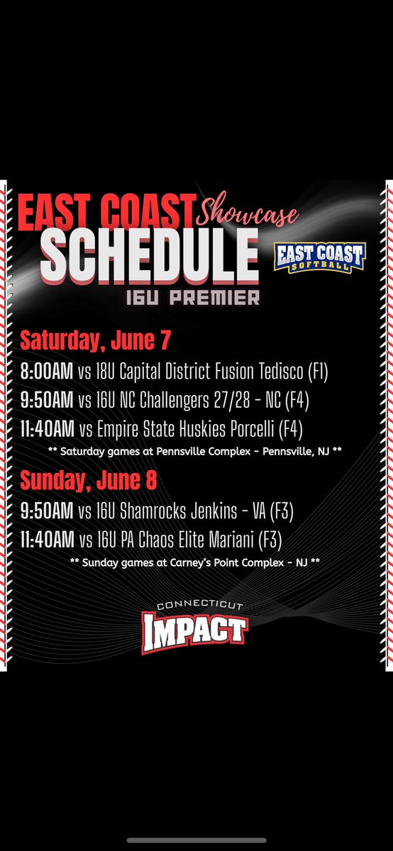 Kaitlin Spring (@kaitlin_spring) on Twitter photo Excited to get summer ball started this weekend helping out our <a href="/CTImpact16U_P/">CT Impact 16U Premier</a> squad. Looking forward to getting back on the field. Below is our schedule⬇️⬇️ <a href="/CTImpactSB/">Connecticut Impact Softball Club 2025</a> <a href="/Coach_Craig12/">Craig Sears</a> <a href="/CoachMikeSB/">Mike Santiago</a> <a href="/CTimpact18u_P/">CT Impact 18u premier</a> Excited to get summer ball started this weekend helping out our <a href="/CTImpact16U_P/">CT Impact 16U Premier</a> squad. Looking forward to getting back on the field. Below is our schedule⬇️⬇️ <a href="/CTImpactSB/">Connecticut Impact Softball Club 2025</a> <a href="/Coach_Craig12/">Craig Sears</a> <a href="/CoachMikeSB/">Mike Santiago</a> <a href="/CTimpact18u_P/">CT Impact 18u premier</a>