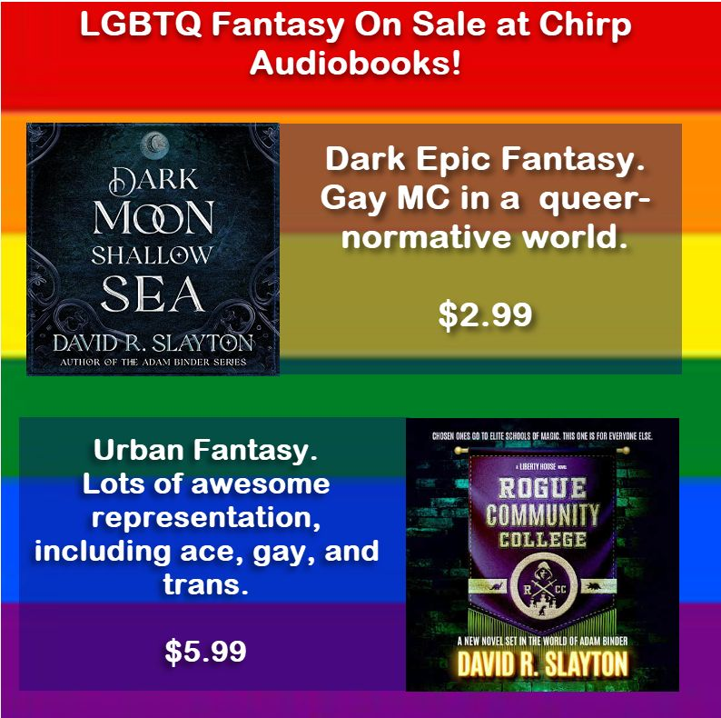 Chirp emailed to say that my two murertwink books are on sale for the month: Dark Moon, Shallow Sea, dark epic fantasy, is $2.99 and Rogue Community College is $5.99 if you want to catch up on the Binderverse before Redneck Revenant drops in October.
chirpbooks.com/authors/david-…