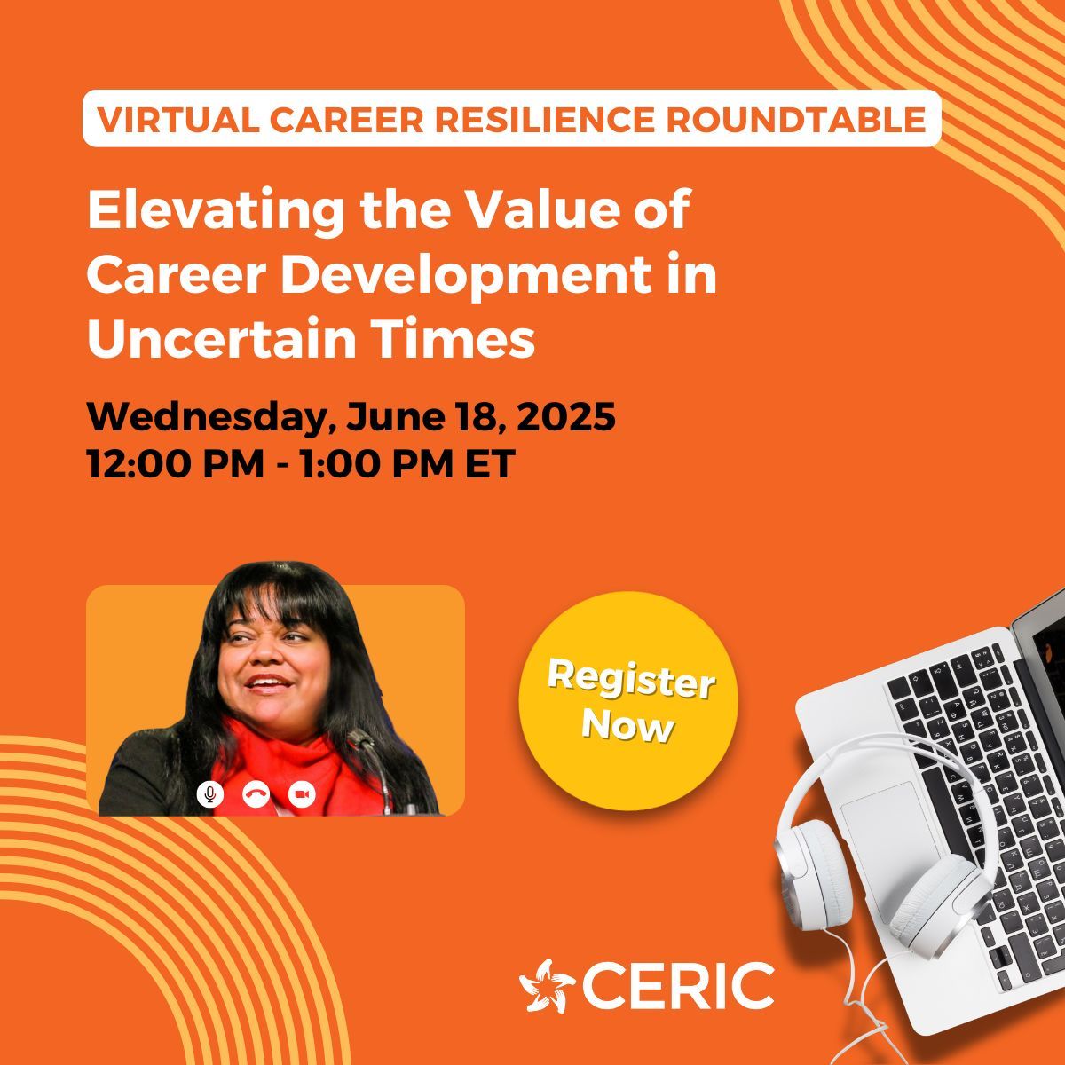 Join CERIC’s Career Resilience Roundtable on Wednesday, June 18 from 12:00 to 1:00 PM (EDT) for a national conversation on advocacy, strategy and shared purpose.

🎙 Facilitated by Keka DasGupta

Register for this free online event: bit.ly/45GlNFh