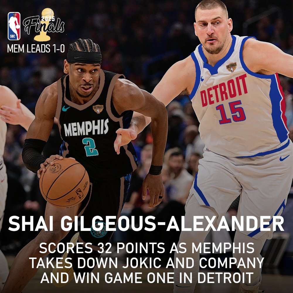 officialSBC2021's tweet image. SBC FINALS - GAME 1
SGA and Memphis knocks off Detroit 119-111
Gilgeous-Alexander (MEM) - 32pts, 4rebs, 4assts
Khris Middleton (DET) - 28pts, 5rebs, 6/9 3PT