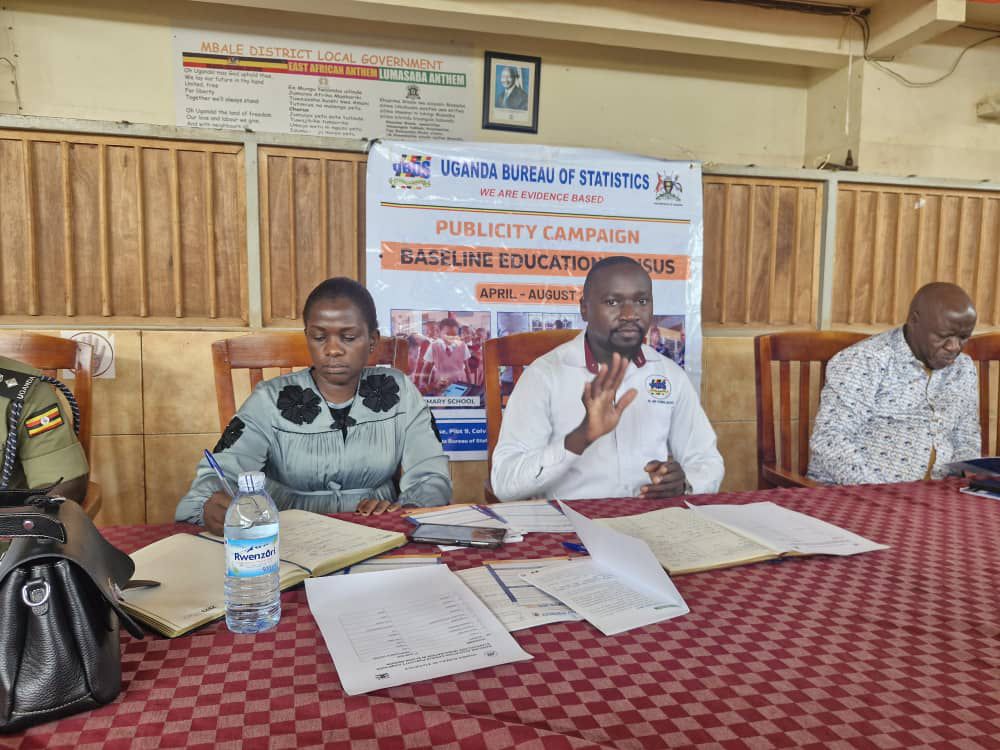 This morning, UBOS Principal PRO Mr. Didacus Okoth, together with Waboga Kasim Dept Town Clerk Mbale City, Namugali Cassim (District Chairperson), Nasike Asumin (RCC), SP Kaaura Andrew (representing DPC Mbale City), SP Okongo (DPC), and Musinguzi Pison (DISO), held a stakeholder
