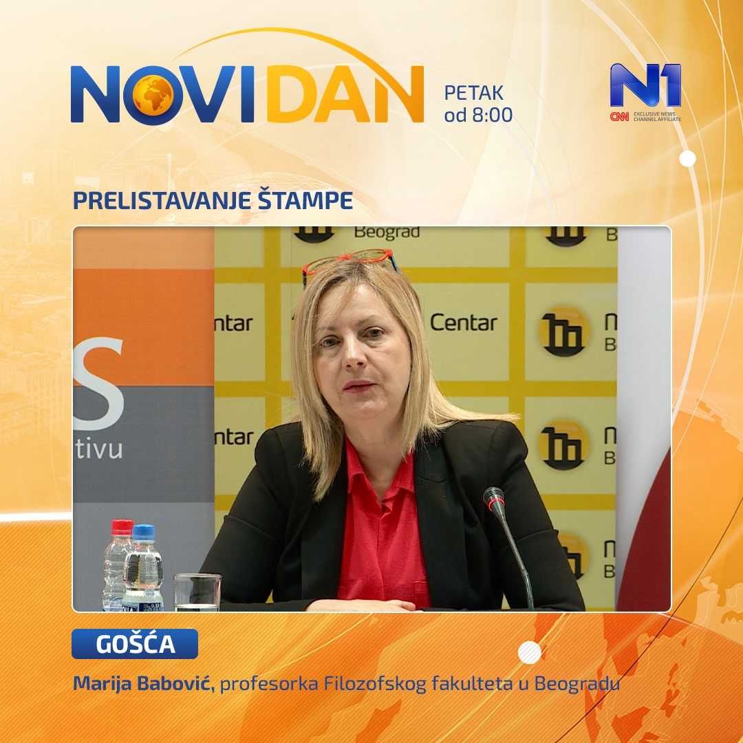 Počinje #NoviDan sa <a href="/MiaBjelo/">Mia Bjelogrlić</a> 

O odnosu građana Srbije prema EU, posle odluke Komisije da sporni projekat "Jadar" uvrsti među strateški najznačajnije, govore Jelica Minić iz <a href="/EvropskiPokret/">Evropski pokret</a> i dramaturškinja Minja Bogavac <a href="/MinjaDMS/">Minja Bogavac</a> 

Protest akademske zajednice se nastavlja.