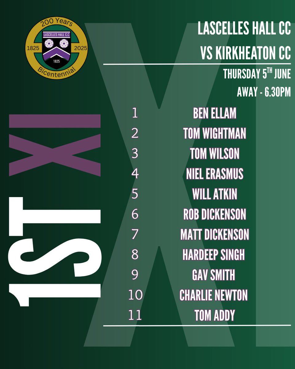 T20 Shield action tonight, as we head to Kirkheaton for a place in Round 2 👊

#Cricket #LascellesHall #Yorkshire #Huddersfield
