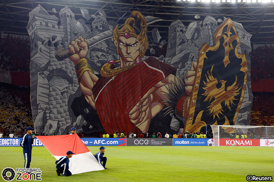 🇮🇩インドネシアサポーターの圧巻コレオ🇮🇩

ホームの中国戦で壮大なスタンド🏟️
圧巻コレオで勝利を後押ししました👏

📸：Reuters

#インドネシア代表 #W杯アジア最終予選️
