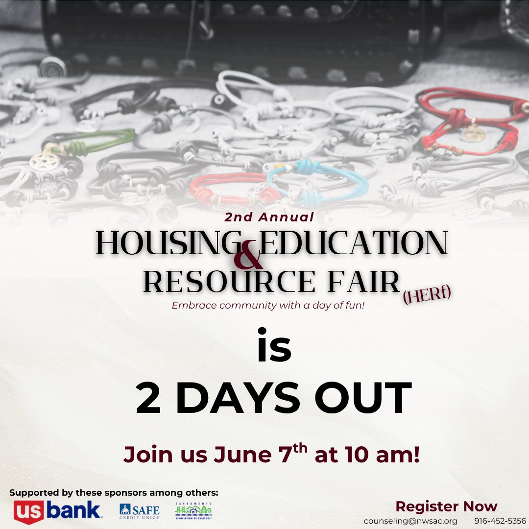 NeighborWorks Sacramento (@nwsacramento) on Twitter photo We are only two days out from our 2nd Annual Housing Education & Resource Fair!
📍 2411 Alhambra Blvd, Sacramento, CA 95817
🕙 June 7 | 10AM - 2PM
Join us! 👨👩👧👦
<a href="/usbank/">U.S. Bank</a> @sac_realtors <a href="/SAFEcu/">SAFE Credit Union</a>  
#HERF #NWS #Sacramento #sacramentoevent #event #fair #housing We are only two days out from our 2nd Annual Housing Education & Resource Fair!
📍 2411 Alhambra Blvd, Sacramento, CA 95817
🕙 June 7 | 10AM - 2PM
Join us! 👨👩👧👦
<a href="/usbank/">U.S. Bank</a> @sac_realtors <a href="/SAFEcu/">SAFE Credit Union</a>  
#HERF #NWS #Sacramento #sacramentoevent #event #fair #housing