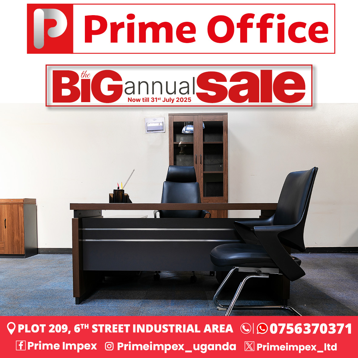primeimpex_ltd's tweet photo. Upgrade how you work—with desks designed for focus, style, and productivity. 🖥️✨

𝐍𝐨𝐰 𝐔𝐏 𝐓𝐎 𝟔𝟏% 𝐎𝐅𝐅!🛒

📌Plot 209, 6th Street Indsutrial Area - Kampala 
📲Call/WhatsApp 0702 370 370 

#PrimeOffice #PrimeImpex #officefurniture #BigAnnualSale #Ergonomics #Sale https://t.co/Fyp3K1koRU