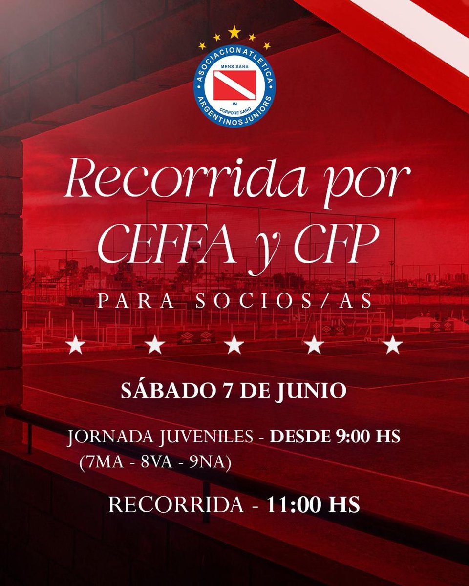 Argentinos Juniors (@aaajoficial) on Twitter photo #AAAJ 🔎 Recorrida por el CEFFA y el CFP
#ElSemilleroDelMundo 🌎 invita a sus <a href="/SociosAAAJ/">Oficina de Socios y Socias AAAJ</a> a visitar las instalaciones del predio y a participar de la jornada de las <a href="/InferioresAAAJ/">El Semillero del Mundo</a> 🌱 este sábado.
📲 Inscribite: forms.gle/Y2VaJnokHcBcGx… #AAAJ 🔎 Recorrida por el CEFFA y el CFP
#ElSemilleroDelMundo 🌎 invita a sus <a href="/SociosAAAJ/">Oficina de Socios y Socias AAAJ</a> a visitar las instalaciones del predio y a participar de la jornada de las <a href="/InferioresAAAJ/">El Semillero del Mundo</a> 🌱 este sábado.
📲 Inscribite: forms.gle/Y2VaJnokHcBcGx…