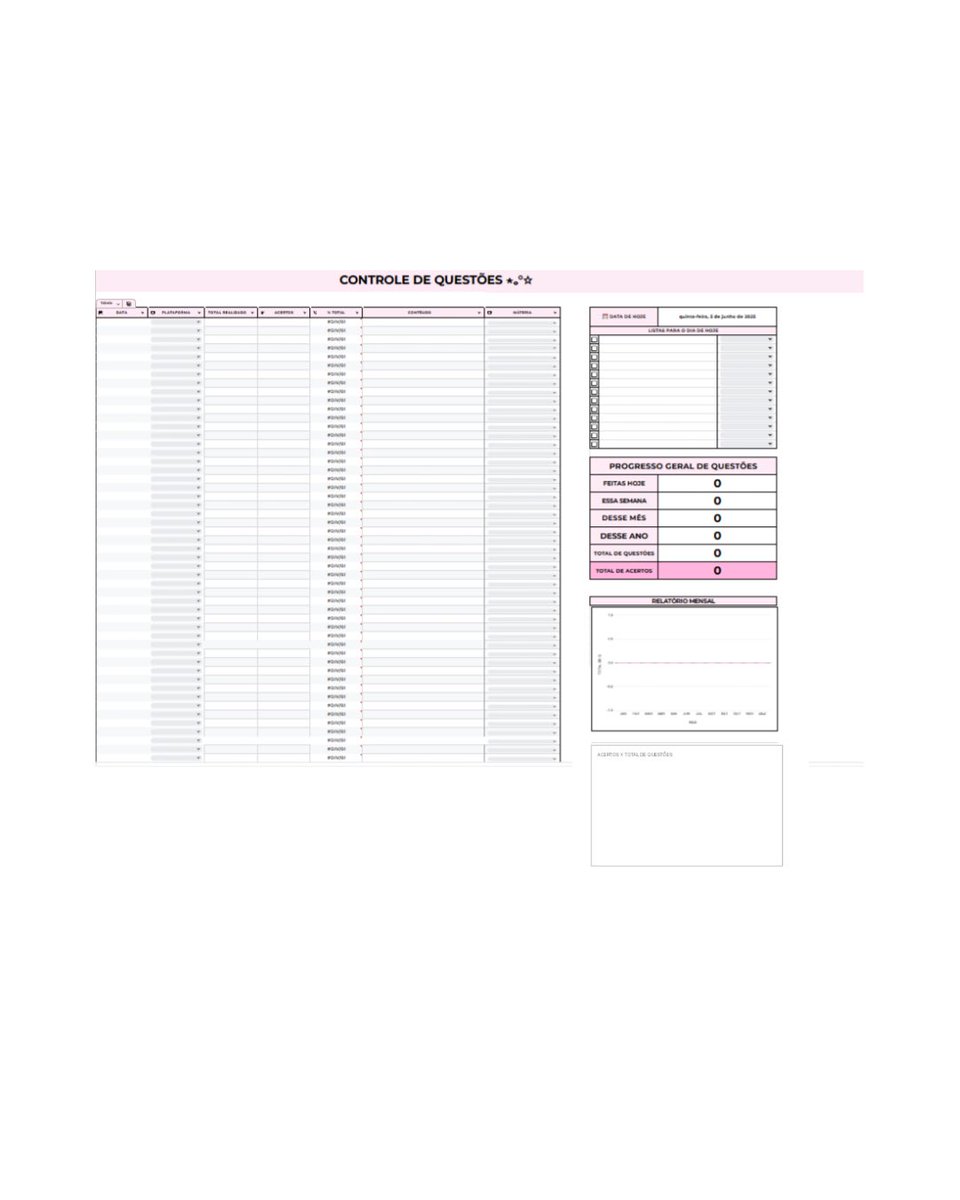 rkivenerd's tweet image. ⚠️Atualização: planilha gratuita para organização de estudos ♡ 🖥️

- dashboard, controle de questões, revisão programada automaticamente, simulados (enem e outras bancas) e controle de redações.

- versão rosa e azul.

Link no tweet abaixo! ⬇️