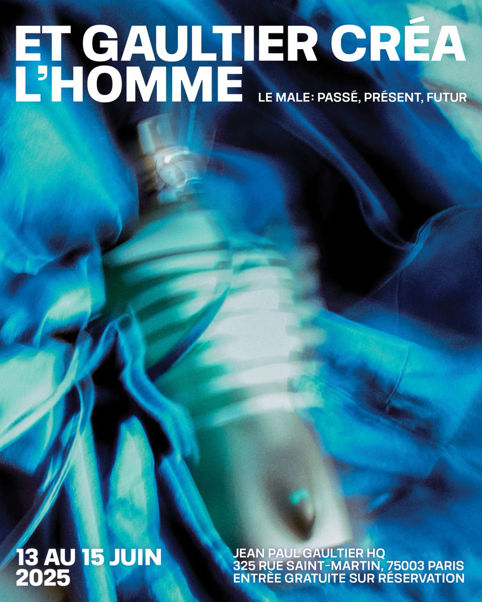 « Et Gaultier créa l’Homme. Le Male : passé présent, futur » 
Step into the world of #JeanPaulGaultier: scent, style &amp; subversion collide.

📍 325 rue Saint-Martin, Paris
📅 June 13–15, 2025
🎟️ Free entry | 

etgaultiercrealhomme.com