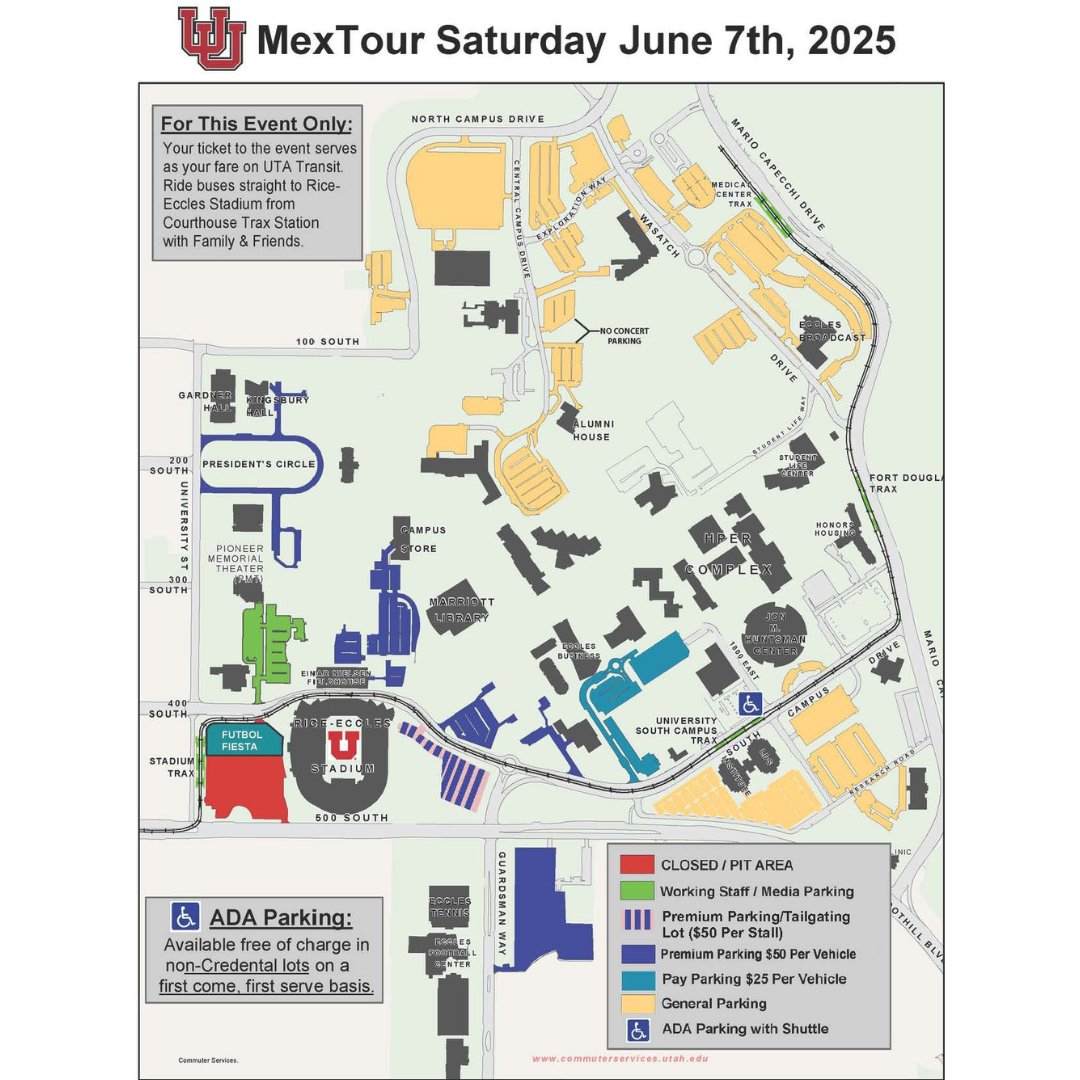 MexTour is getting closer and closer! If you are driving to campus for the match, please consider this parking map. If you are looking to tailgate, the designated tailgate lot is lot #9 and is first come, first served (marked in pink and blue to the east of the stadium).