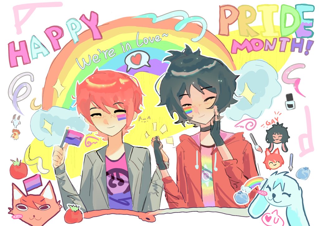 pencake_0909's tweet image. Happy Pride Month！

#Fanarts #nathmarc #MiraculousLadybug #mlb