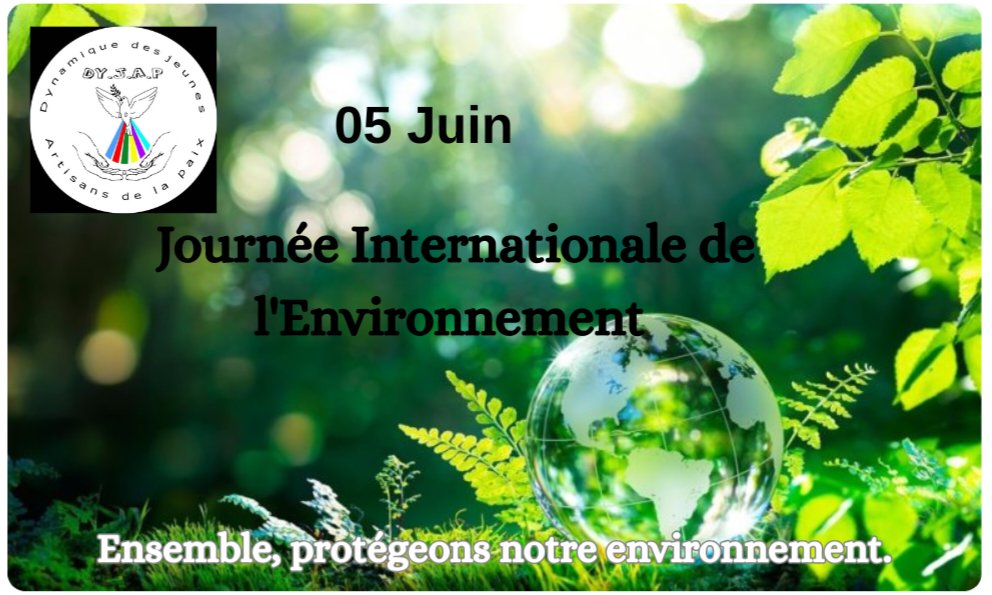 DYJAP-Asbl (@asbldyjap) on Twitter photo Jeudi 05 Juin, Journée internationale de l'Environnement. Une journée spéciale de prise de conscience pour agir et lutter contre les changements climatiques et autres destructions massives de l'écosystème.
Ensemble, protégeons notre environnement! <a href="/BROT_furdiewelt/">Brot für die Welt</a> <a href="/PoleInstitute/">Pole Institute</a> Jeudi 05 Juin, Journée internationale de l'Environnement. Une journée spéciale de prise de conscience pour agir et lutter contre les changements climatiques et autres destructions massives de l'écosystème.
Ensemble, protégeons notre environnement! <a href="/BROT_furdiewelt/">Brot für die Welt</a> <a href="/PoleInstitute/">Pole Institute</a>