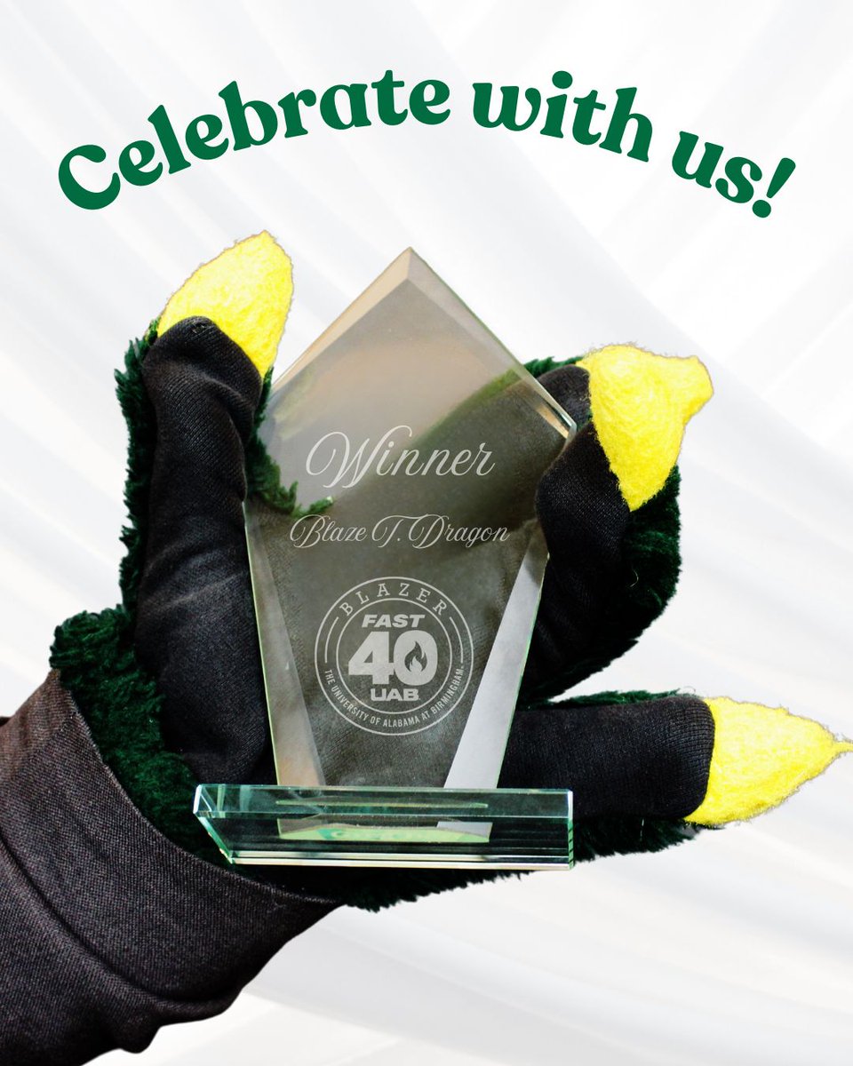 🏆 Celebrate with us at the Blazer Fast 40 Awards on Friday, June 13!
Honoring excellence, achievement, and the spirit of success.
🎟️ Buy tickets now to be part of the celebration at alumni.uab.edu/fast40
