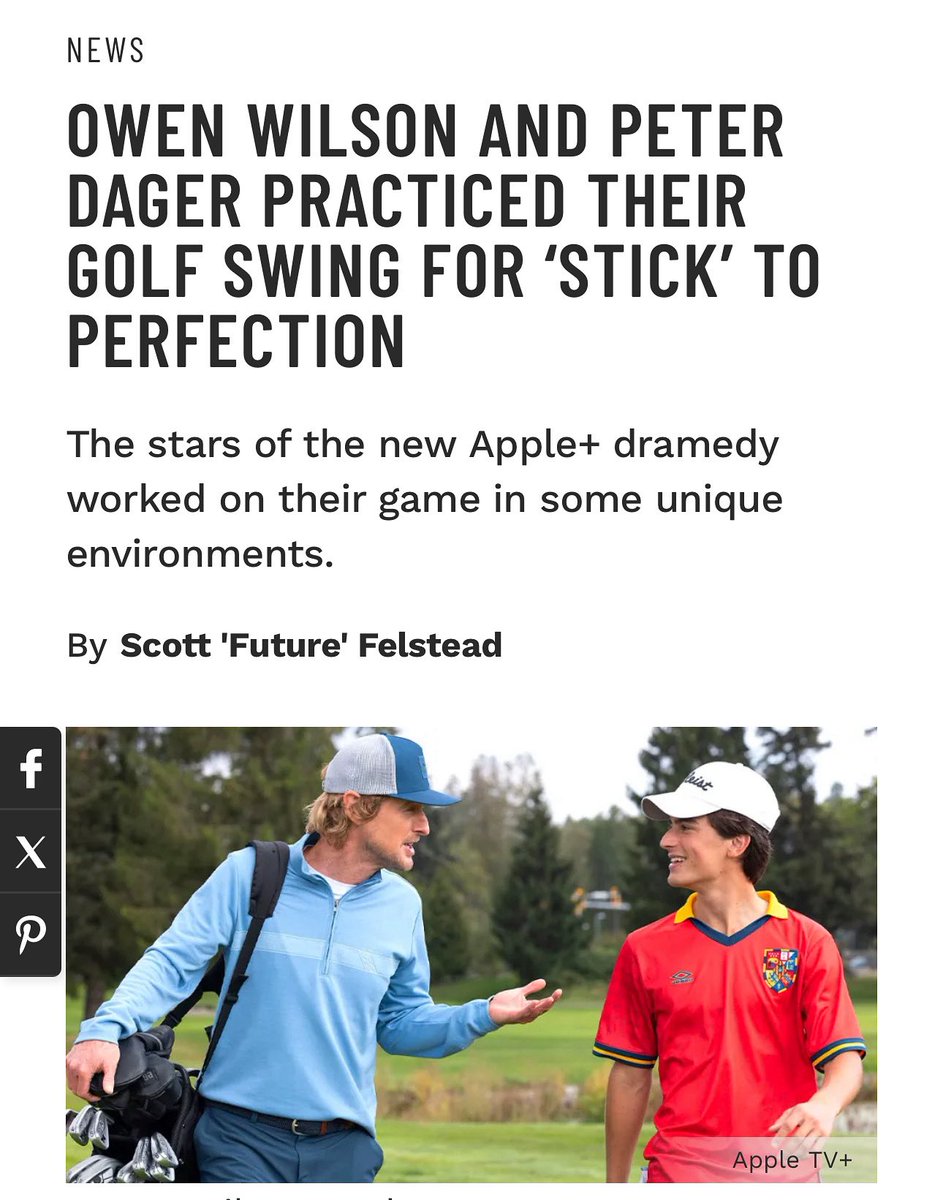 muscle_fitness's tweet image. OWEN WILSON AND PETER DAGER PRACTICED THEIR GOLF SWING FOR ‘STICK’ TO PERFECTION

The stars of the new Apple+ dramedy worked on their game in some unique environments.
By Scott 'Future' Felstead
seen_everywhere 

Read Article
muscleandfitness.com/athletes-celeb…

#entertainers #entertainment