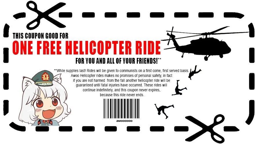 DSkullbone25638's tweet photo. @OkShushNow @SageThinker99 @Delfossi @SaltTheEarth3 @GPrime85 Bored now. Enjoy your free helicopter ride, tankie. https://t.co/yzrDIzUlpP