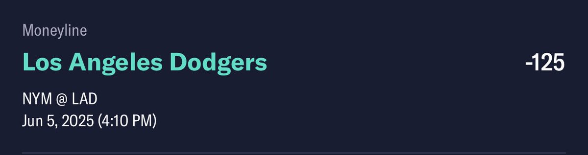 Baseball for lunch ⚾️ 

Dodgers ML (-125) 🔐 

We are UNDEFEATED (2-0) betting on the Dodgers this year. That’s a big enough sample size to know they’ll win today 📈