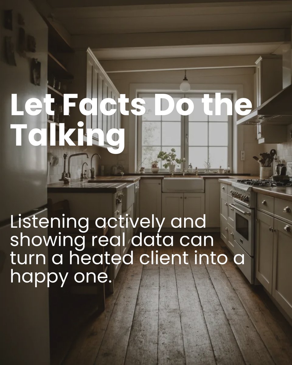 GetHomeWithJenn's tweet image. Tweet: 

When clients get heated, don't sweat it! 💦 Stay calm, listen actively, and let facts guide the conversation. In Durham's real estate hustle, patience is your best ally. How do YOU handle stressy client moments? Share your game plan! #RealEstateHacks