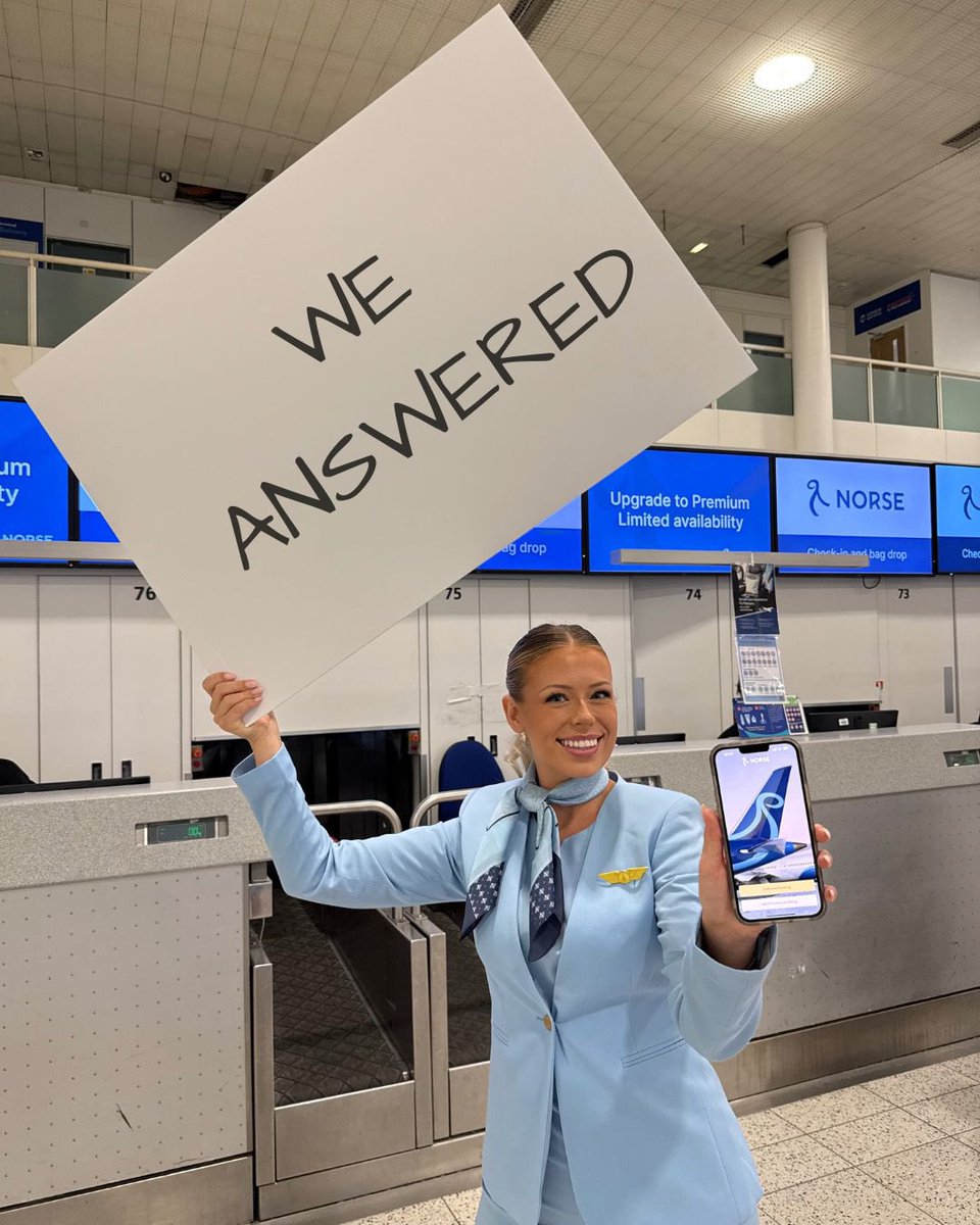 You asked, we answered...  the Norse app has officially landed!

Check in, track your flight, show your boarding pass &amp; stay up to date, all from your phone. Your full journey, now in your pocket.

Free to download on Apple &amp; Android.

#flynorse